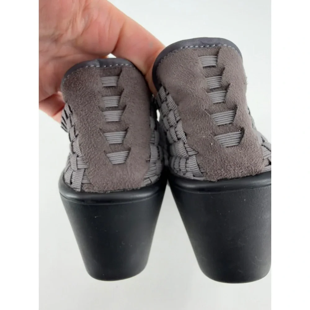 Bernie Mev Betsi Wedge Shoes Womens 10 Grey Woven‎ Elastic Comfort Athleisure